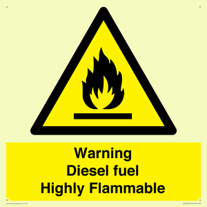 Warning diesel fuel Highly Flammable